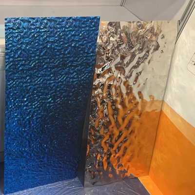 0.5*1220x2440mm স্টেইনলেস স্টীল ওয়াটার রিপল শীট প্লেট 201 মিডিয়াম রিপল গোল্ড