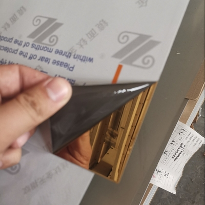 0.5*1240x2440mm স্টেইনলেস স্টীল মসৃণ আয়না শীট প্যানেল টি-গোল্ড আয়না প্লেট