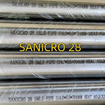 SANICRO 28 UNS N08028/W. Nr. 1.4563 SMLS পাইপ খাদ28 স্টেইনলেস স্টীল টিউবিং 114*5*6000