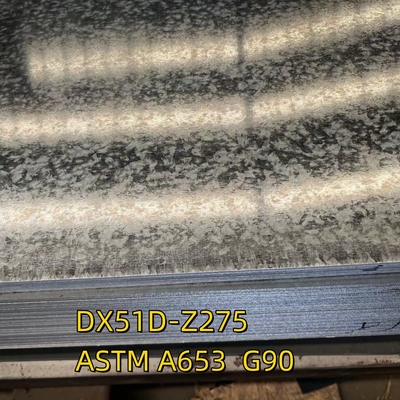 উপাদান DX51D-Z275 ASTM A653 G90 গ্যালভানাইজড স্টিল শীট 3.0x1250*2500MM জিরো স্প্যাঙ্গেল