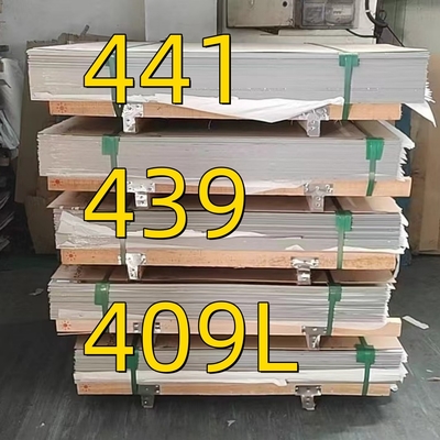1.4509 AISI 441 2B 2D স্টেইনলেস স্টীল শীট SUS441 মেটাল শীট 2D সারফেস অটোমোবাইল নিষ্কাশন সিস্টেমের জন্য ব্যবহৃত