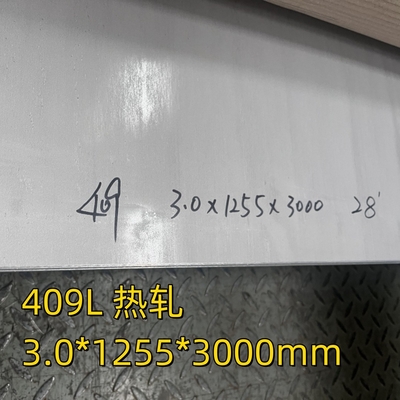 SUH409L/SUS409L 1.4512 স্টেইনলেস স্টীল প্লেট 3.0*1255*3000MM 1D পৃষ্ঠ স্বয়ংক্রিয় নিষ্কাশন অংশ জন্য