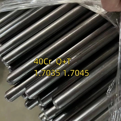 40Cr 1.7035 Q+T 25mm Dia 2500mm দৈর্ঘ্য ঠান্ডা টানা বৃত্তাকার বার উজ্জ্বল পৃষ্ঠ H9 সহনশীলতা HRC 28-32