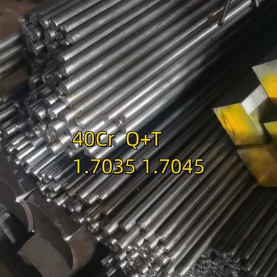40Cr 1.7035 Q+T 25mm Dia 2500mm দৈর্ঘ্য ঠান্ডা টানা বৃত্তাকার বার উজ্জ্বল পৃষ্ঠ H9 সহনশীলতা HRC 28-32