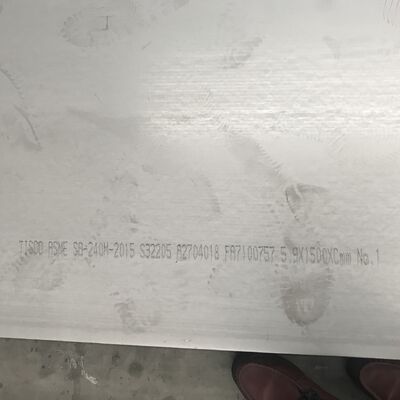 ডুপ্লেক্স 2205 S31803 S32205 স্টেইনলেস স্টীল প্লেট DSS গরম ঘূর্ণিত 6 * 2000 * 6000mm