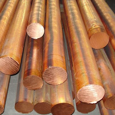 শিল্প ব্যবহৃত তামা বৃত্তাকার আকৃতির তামা রড বড় ব্যাসার্ধ C1100 লাল তামা বার